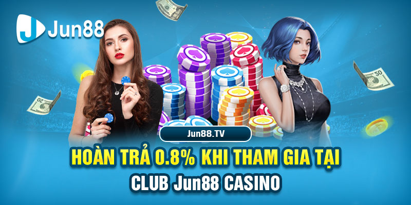 Tiền Hoàn Trả Tại Jun88 - Những Thông Tin Cần Biết 2025 Hoàn trả 0.8% khi tham gia tại Club Jun88 casino