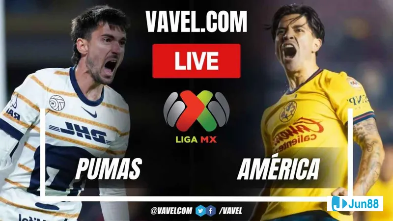 Cầu thủ Club America căng ngang bóng vào vòng cấm UNAM Pumas Cầu thủ Club America căng ngang bóng vào vòng cấm UNAM Pumas